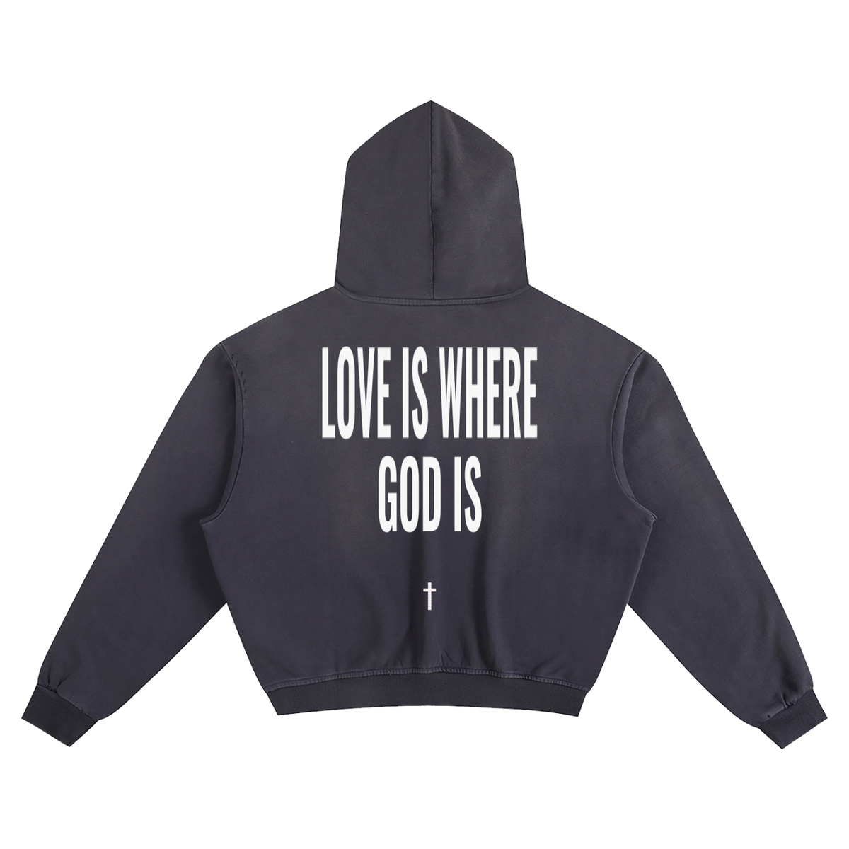 LOVE IS WHERE GOD IS BOXY HOODIE